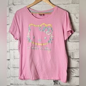 2014 Retro Hello Kitty Sanrio Pink Graphic T-Shirt